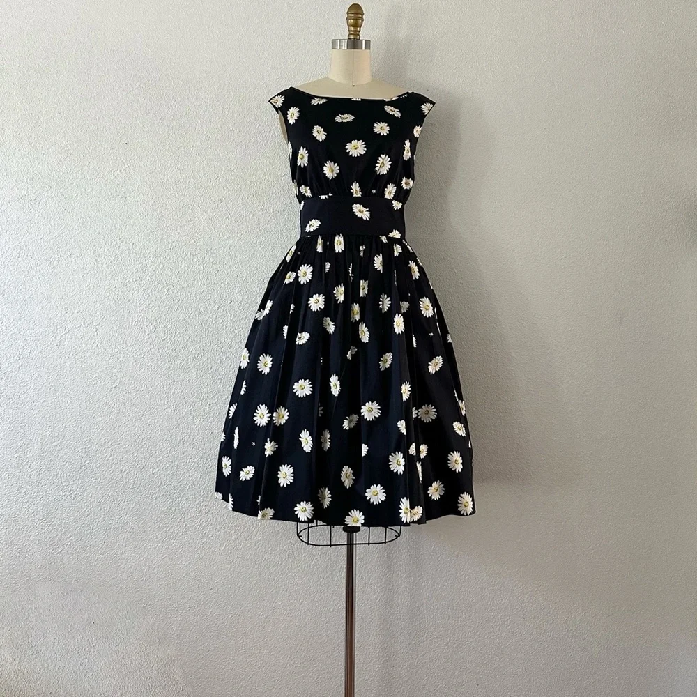 Kate Spade Black Daisy/Bee Print Dress - Picture 1 of 5